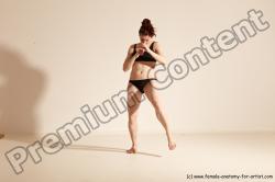 Underwear Martial art Woman White Moving poses Average long brown Dynamic poses Academic